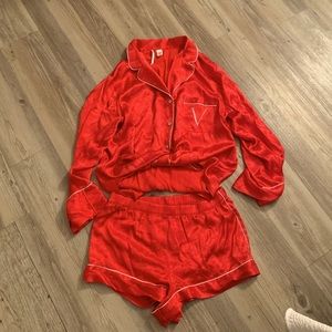 Victoria secret silk pajama set- L top/ M bottom